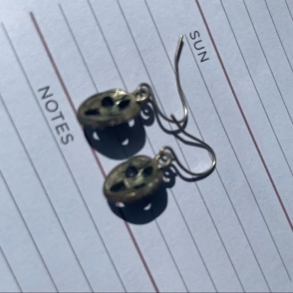 Sterling Silver Grey CZ Tumbled Purple Stone Dainty Earrings - Picture 3 of 5